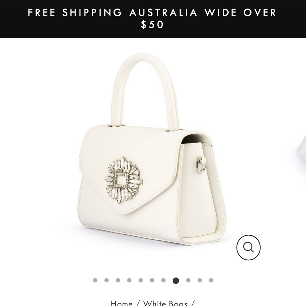 White Olga Berg Alejandra embellished top handle purse - new without tags!